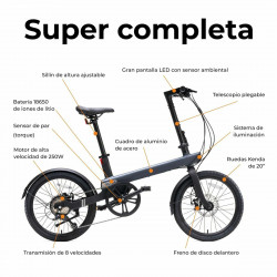 Bicicleta Eléctrica Xiaomi 20" 250W Negro