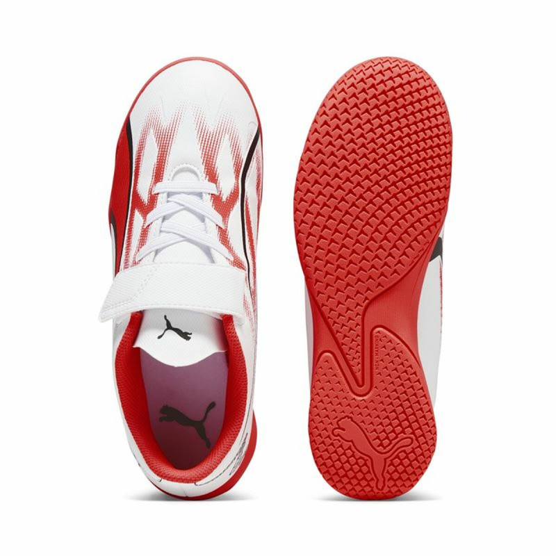 Zapatillas de Fútbol Sala para Niños Puma Ultra Play It V Rojo Blanco Unisex