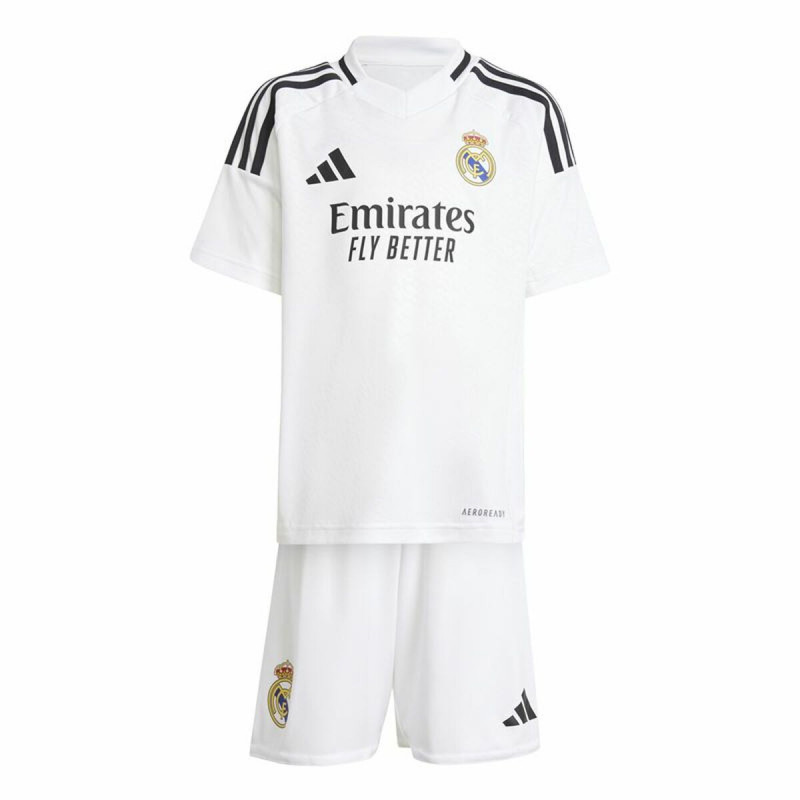 Set Equipación de Fútbol para Niños Adidas Real Madrid 24/25 Home Set Blanco (4-5 Años)